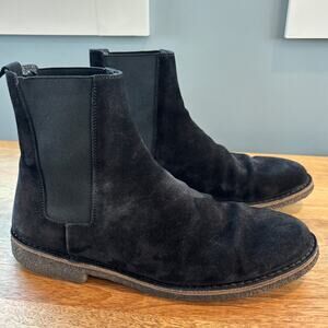 Saint Laurent Chelsea Boots Mens U.S 10 EUR 43 Black Nevada Suede Made in Italy